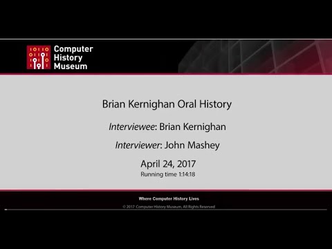 Oral History of Brian Kernighan