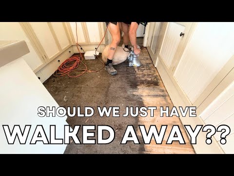 Sanding off GLUE | Floorboard restoration