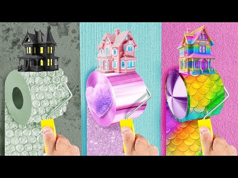 Wednesday VS Enid VS Mermaid! ONE COLORED HOUSE CHALLENGE | Funny Relatable Situations!