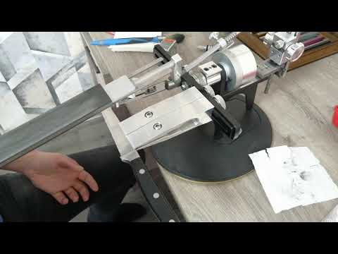 Заточка кухонного ножа линзовидной заточкой. Профиль К-03