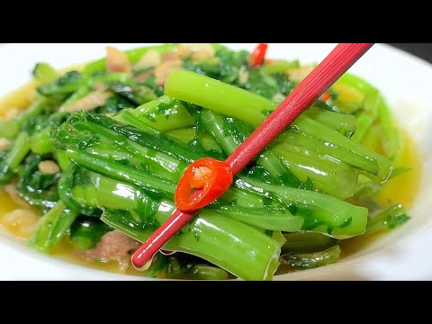 茼蒿簡單一炒真好吃，清脆可口，咸香入味，不會做菜小白輕鬆掌握【阿朝哥美食 】#茼蒿 #茼蒿做法