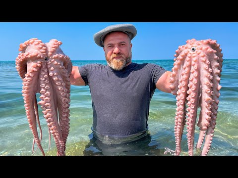Sea Octopus Fried in a Frying Pan! All The Subtleties Of Cooking