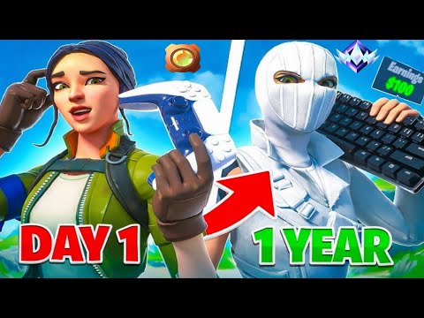 My 1 year keyboard & mouse progression! (FORTNITE)