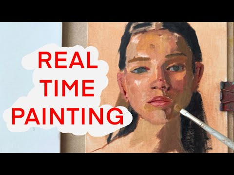 Portrait Painting Process | Color Blocking 