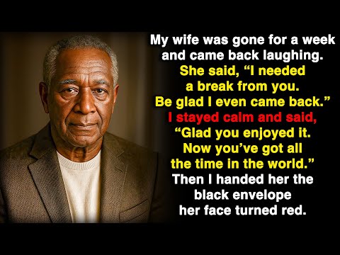 My wife said, “I just needed some space, be glad I’m back.” I handed her the black envelope.