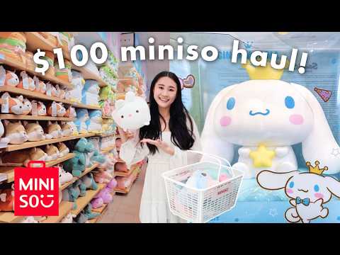 MINISO shop with me + $100 haul! 🛍️ Sanrio, plushies, and more~