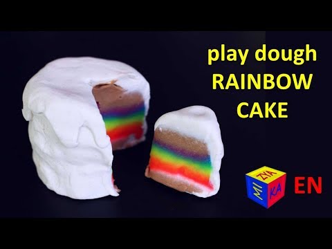 Play dough cake. How to make a RAINBOW CAKE. Educational video for kids toddlers