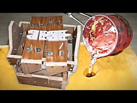 Casting aluminum in a three-tier flask with a complex spatial configuration