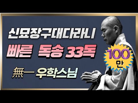 신묘장구대다라니 빠른 독송 33독 [우학스님]