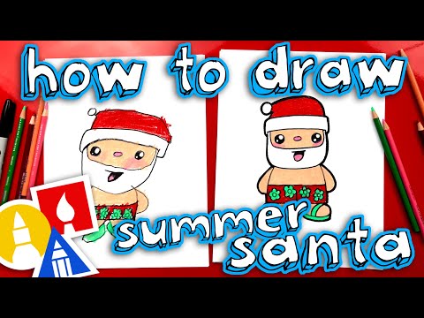 How To Draw Summer Santa
