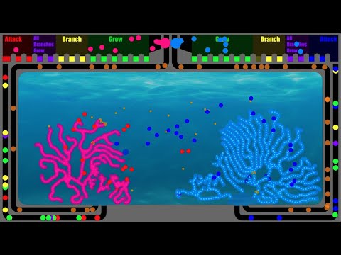 Sea Anemone / Coral Battle - Marble Game - in Algodoo