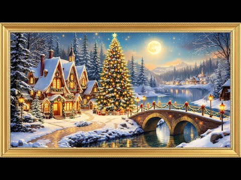 Christmas Village Dream: Winter Wonderland Art Screensaver with Snowfall | 4K 2-Hrs