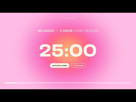 Aesthetic Pomodoro Timer 4x25min | Study & Work motivation | Stay focused and Productive | Pink Aura