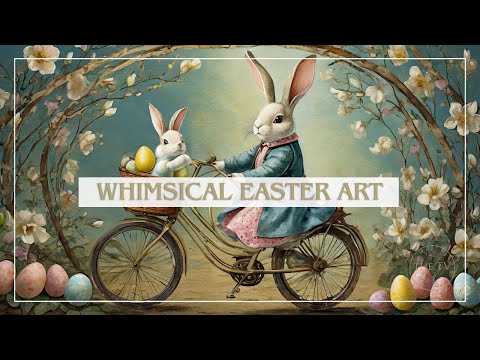 Vintage Easter Art | 4K TV Frame Art Screensaver | Whimsical Easter Bunny Inspired Art | 6 Scenes