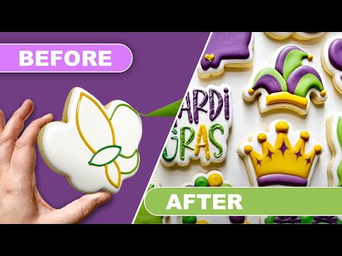 Celebrating MARDI GRAS Cookies With Royal Icing