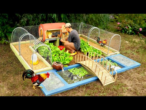 Transfer old barrel into chicken coop | How to DIY 3in1 chicken cage