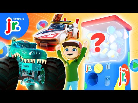 Toy Machine SURPRISE! Collect CARS from Hot Wheels Let's Race! 🎉 Netflix Jr