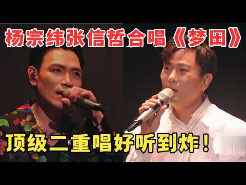 顶级二重唱陶醉全场！杨宗纬张信哲合唱《梦田》温润嗓音与深沉唱腔的碰撞太好听！#宝岛声音