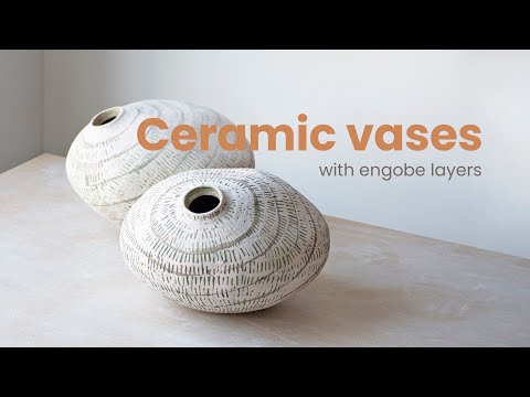 Building a ceramic vase with paperclay and engobe decoration