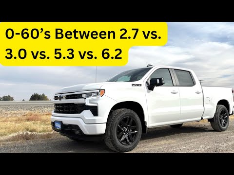 2025 Chevy Silverados 2.7 vs. 3.0 vs. 5.3 vs. 6.2 0-60 on GPS