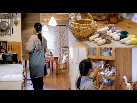 Enjoy the simple and slow village life. Gifts of the forest and a cozy home. Sew morel mushroom