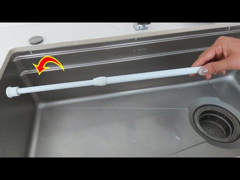 💡Stick a Walmart tension rod in your kitchen sink... (This is BRILLIANT!)