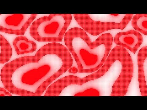 Warped White and Red Y2k Neon LED Lights Heart Background || 1 Hour Looped HD