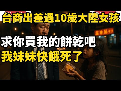 台灣商人出差中國，碰到10歲大陸小女孩，女孩說求求你買我的餅乾吧，我妹妹快餓死了，台灣商人的決定讓所有人都驚訝