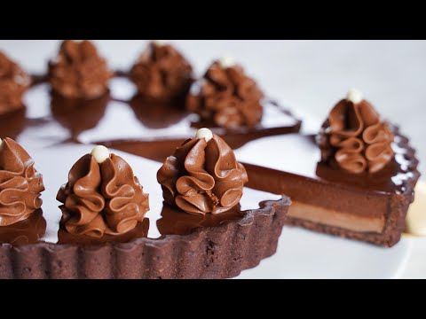 컵 계량   초코 무스 타르트 만들기  Beautiful Chocolate Mousse Tart Recipe  Chocolate Tart