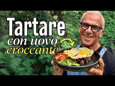 Tartare di carne con Uovo (e come fare l'Uovo CROCCANTE) Ricetta di Chef Max Mariola