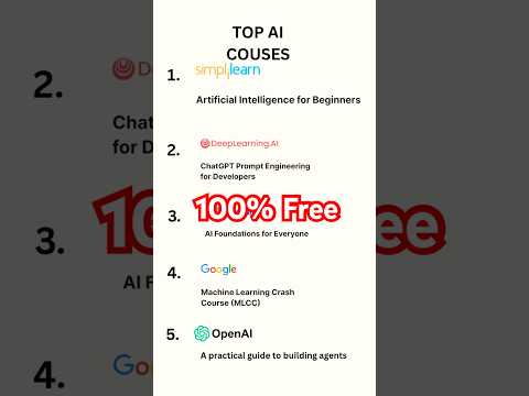 Top 5 Free AI Courses  #chatgpt #aitools2025 #aicourses