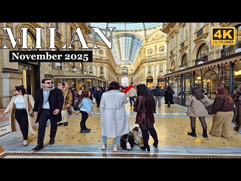 Milan Italy Luxury Shopping Streets 4K November 2025 | Walking Tour of Montenapoleone City Centre