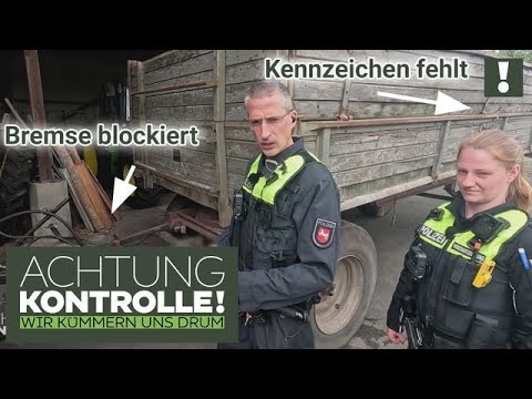 ANHÄNGER ohne Kennzeichen &  BLOCKIERTE Auflaufbremse? 😨 Trecker unter der LUPE! | Achtung Kontrolle