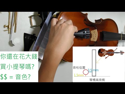 自學小提琴整音: DIY更換配件讓音色大幅提升! 不必再花上百萬買琴了 (琴橋、音柱、拉弦板、尾繩、腮托，附保養指南 & 小提琴發音物理學原理)