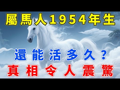 屬馬人，1954年甲午年生，還能活多久？真相令人唏噓，很多人看完都沉默了！#生肖指南 #生肖馬 #屬馬 #生肖馬運勢 #生肖馬運程