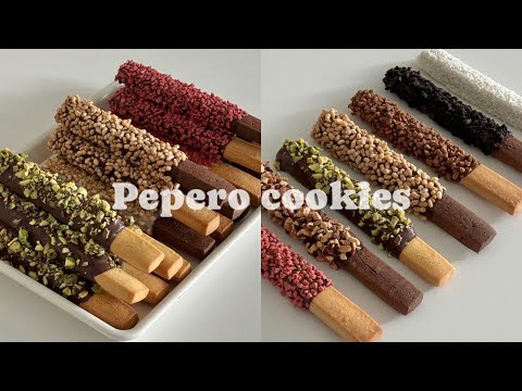 토핑 듬뿍, 정성 가득 수제 빼빼로 만들기 | 두바이 빼빼로💚 pepero cookies 