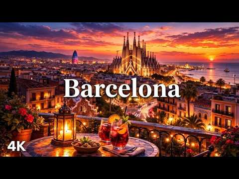 BARCELONA 4K 🇪🇸 Relaxing Deep House Mix 2026 | Beach Sunset Vibes & Calm Chill Music