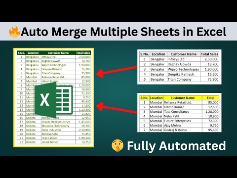 Auto-Merge Multiple Sheets in Excel — Fully Dynamic & Auto-Updating! 🔥