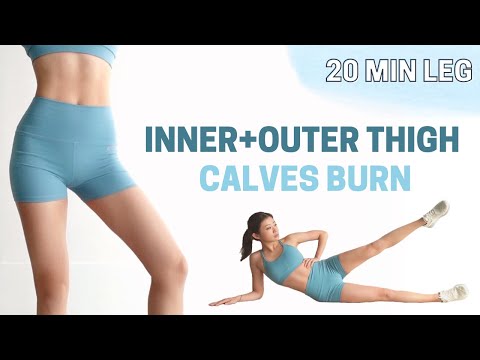 20 MIN LEG WORKOUT | Inner + Outer Thighs, Calves (No Jumping) ~ Emi