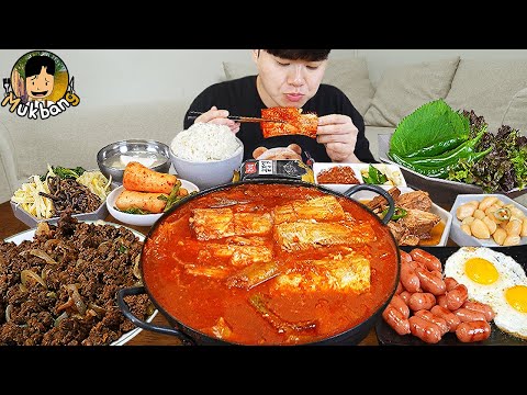 ASMR MUKBANG | Korean Home Meal Bulgogi, Spicy Fish Stew, Korean Side Dishes