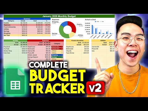 How to Make a COMPLETE Budget Tracker in Google Sheets (v2 TUTORIAL!)