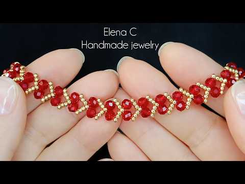 Simple and Beautiful Beaded Bracelet Tutorial Простой Браслет из бисера и бусин своими руками