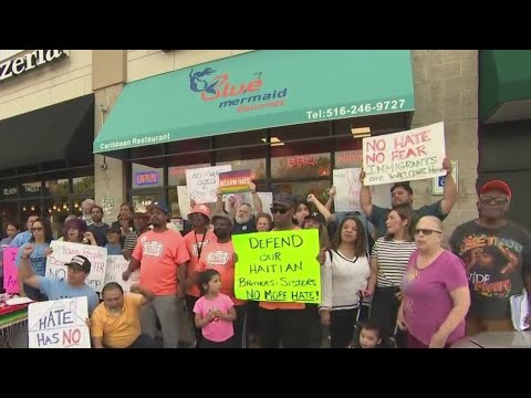 Pro-Haitian supporters gather ahead of Trump rally