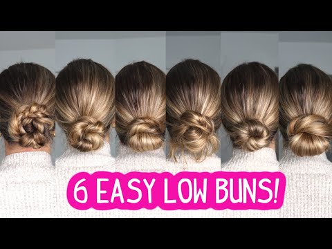 6 LOW MESSY BUN UPDO HAIRSTYLES! School Hairstyles | Work Hairstyles | Short, Medium, Long Hair!
