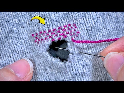 3 Ways to Fix Hole in Knitted Sweater (Invisible, Darning & Embroidery) - Jady Kreativ
