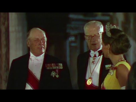 King Olav V of Norway's 70th birthday at Akershus castle in 1973