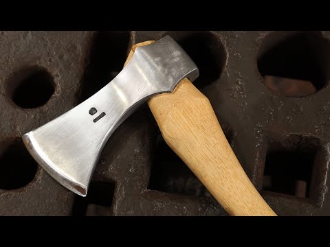 Axe forged from steel cable - Blacksmithing