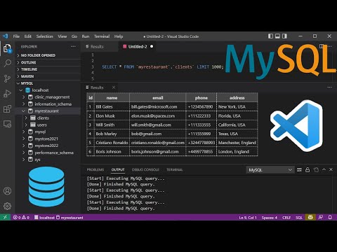 Connect to MySQL Database and Run SQL Queries Using Visual Studio Code (2022) and MySQL Extension