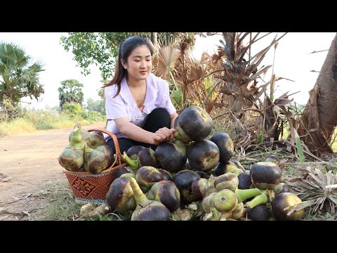 Palm fruit is good for eating and cooking / Palm fruit recipe / Cooking with Sreypov