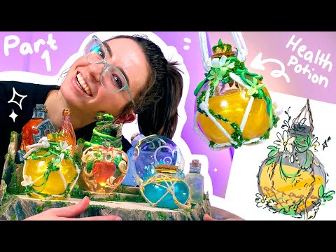 We made POTIONS! 8 different fantasy potions and a magical tree trunk! Part 1